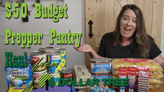 $50 Budget Prepper Pantry STOCK UP from Dollar Tree ~Preparedness