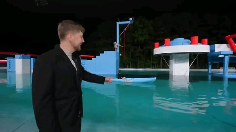 Mr Beast swing pool challenge