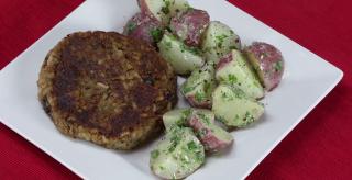 Black Bean Burgers with Mustard Potato Salad