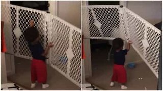 Ninja baby easily escapes enclosure