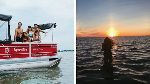 Tu peux louer un ponton avec ta gang pour contempler le coucher de soleil à 1h de Montréal