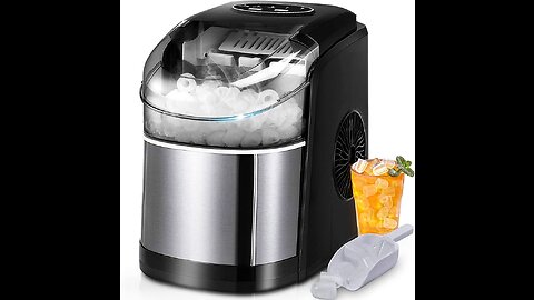 Countertop Ice Maker Machine, Portable Ice Makers Countertop with Self-Cleaning,9 Bullet Cubes...