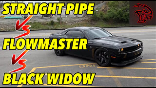 Dodge Challenger SRT Hellcat 6.2L V8: Black Widow Vs Flowmaster Vs Straight Pipe!