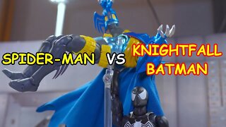 SPIDER-MAN BLACK COSTUME VS KNIGHTFALL BATMAN (STOPMOTION)