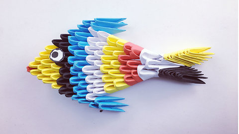 3D Origami Fish Tutorial - How to make a 3D Origami Fish