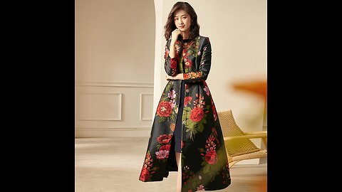 Spring Autumn Jacquard Coat Indie Folk Trench Covered Button Jackets Windbreaker Dobby Full Length