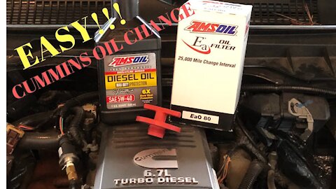 Amsoil Diesel Oil Change 6.7L Cummins (4th Gen Ram 2500)