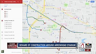 Construction around Arrowhead Stadium