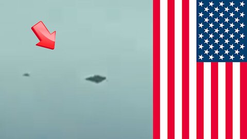 Diamond-shaped UFO and small UFO floating above the US [Space]