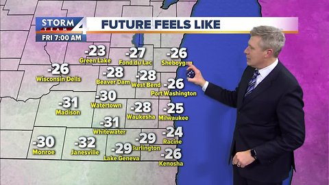 Wind chills near -30 degrees Friday
