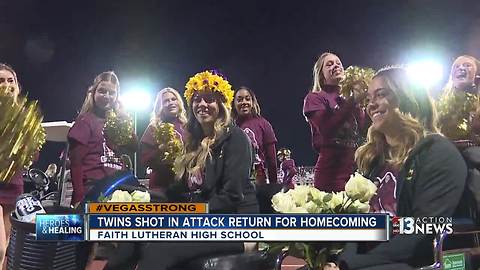 Twins shot in attack return to Faith Lutheran HS for homecoming