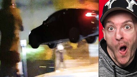 This Idiot Jumped a Tesla 50 Feet in the Air