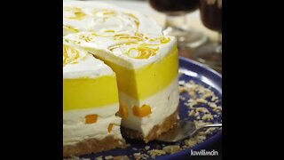 Jelly Mango Mosaic with Cheesecake
