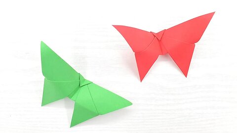 Origami easy paper butterfly with Ski