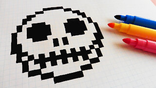 how to Draw cute Skull - Hello Pixel Art by Garbi KW