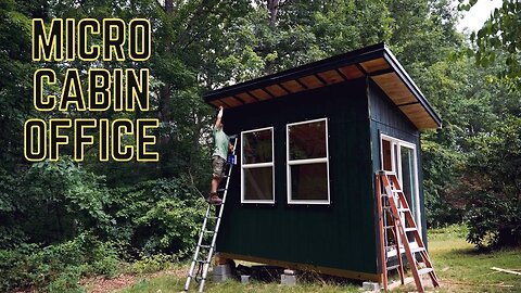 Painting the Cabin Office DARK - Micro Cabin Office Build Ep.11
