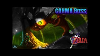 The legend of Zelda ocarina of time - First boss (GOHMA) N64 (Randon Gameplay)
