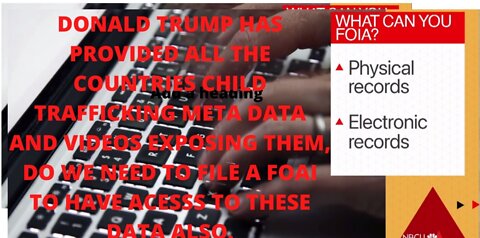 DONALD TRUMP HAS PROVIDED ALL THE COUNTRIES CHILD TRAFFICKING META DATA AND VIDEOS EXPOSING THE