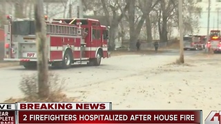 At least 3 firefighters injured after being trapped in KCMO house fire