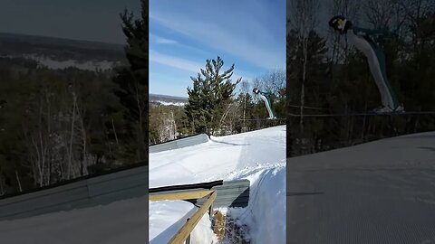 A Ski Jumper Flying Off Giant Pine Mountain Ski Jump! #skijump #skijumping #slowmo | Jason Asselin