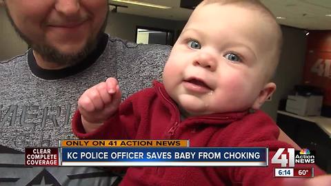KC police officer saves baby from choking