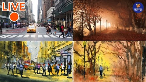 Live #20 - Learn To Paint New York And A Fall Landscape