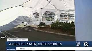 Winds cut power, close schools