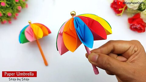 How to Make Paper Umbrella | Handmade Paper Toy | Easy Paper Crafts Step by Step