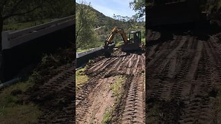 JCB 85z-1 Mini Excavator Packing the SLOPE Boulders Top Soil | D.I.Y in 4D