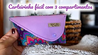 Carteirinha Fácil Com 3 Bolsos para Iniciantes com Molde - Faça e Venda!