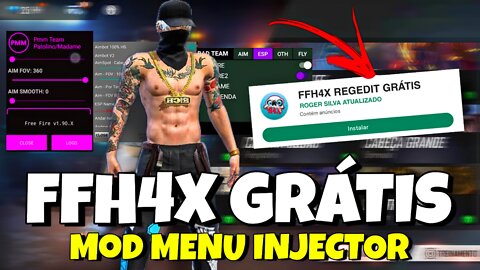 SAIU!! MOD MENU FFH4X GRÁTIS FREE FIRE