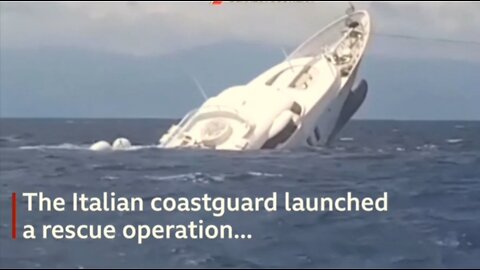 Moment superyacht sinks off the coast of Italy