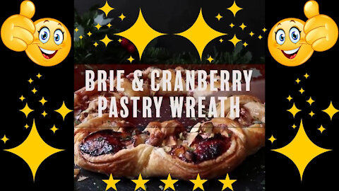 Brie & Cranberry Pastry Wreath Recipe - Amazing!!