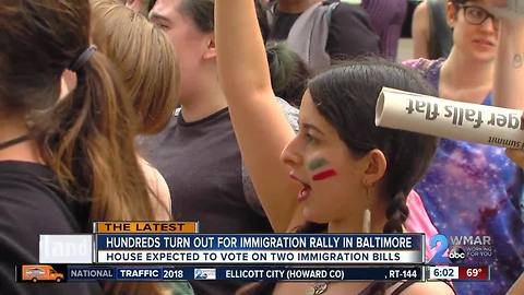 Hundreds rally at Anti-ICE protest in Baltimore