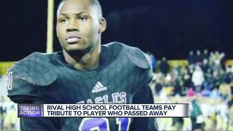 Madison Heights' Lamphere High School football team honors slain rival player