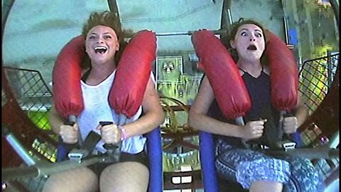 Girl Freaks Out On Slingshot Ride