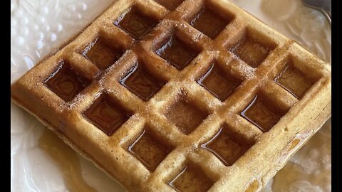 Homemade waffles directly from freezer to toaster