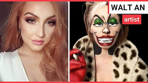Mum uses make-up to turn into disney characters