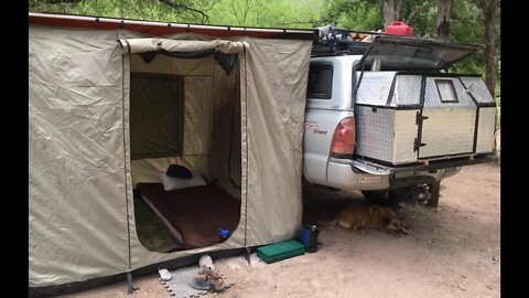 Living Off-Grid in a 4x4 Truck: Installing a Wood Stove in my ARB Awning Room + Hiking w/ Sierra