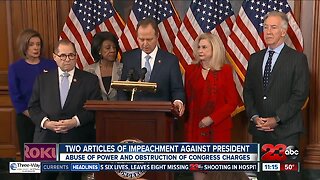 Two articles of impeachment against President Donald Trump