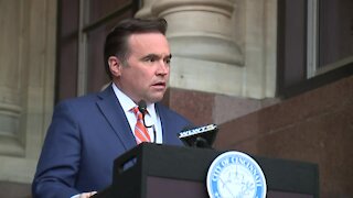 Mayor John Cranley gives remarks after third City Council public corruption arrest in 2020