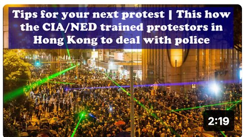 Tips for your next protest | This how the CIA/NED trained protestors in Hong Kong