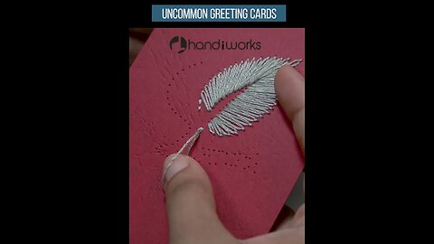 Greeting Card DIY - Leaf Thread Art on Card #diycards