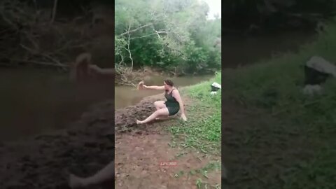 Woman Slips In Mud! #MegaFails #Shorts