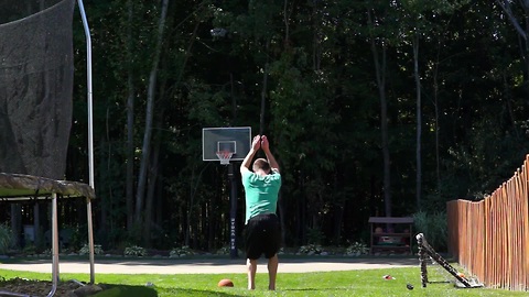 'Frontflip to backflip' basketball trick shot