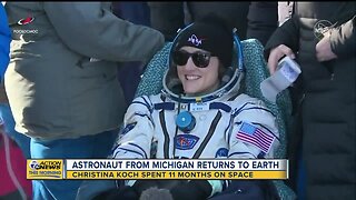 Michigan astronaut lands back on earth after setting record