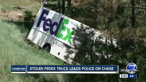 Stolen FedEx truck leads police on chase