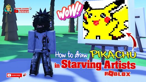 How To Draw Pikachu In Roblox Starving Artist (Step by Step)