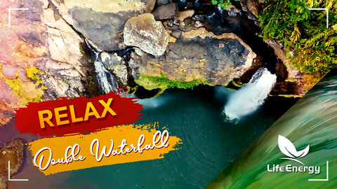 Sounds of nature | Calm and Relax | Wonderful double waterfall
