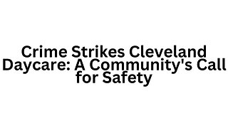 Crime Strikes Cleveland Daycare A Community's Call for Safety